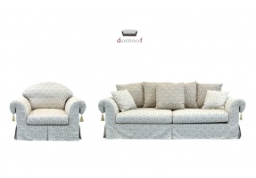 <b>AFTER</b> <span>\'45</span>  komplet sofa i fotel w tkaninie w wianki